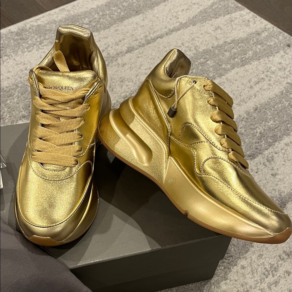 Alexander McQueen Gold Sneakers